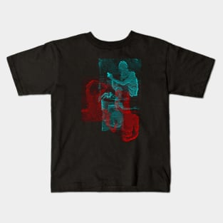 Digital Glitch Art Cursed Internet Image Design #4 Kids T-Shirt